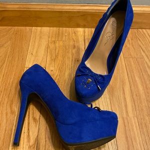 Jessica Simpson JS-Wallin Blue Violet Microsuede Platform Heels (Size 9)